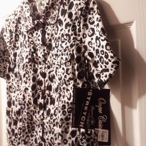 Onque Casuals Bomber  Jacket Silver Snap Closure Black & White S